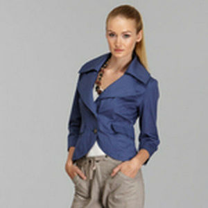 CINO Tie Lace Back Fitted Jacket Cadet Blue Purple